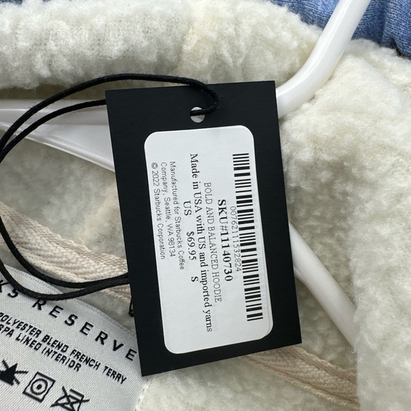 Starbucks Reserve Unisex Size S Sherpa Hoodie Jacket Bold & Balanced NWT 2022 - Picture 7 of 7